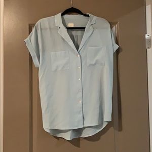 Light blue short sleeve collared button down